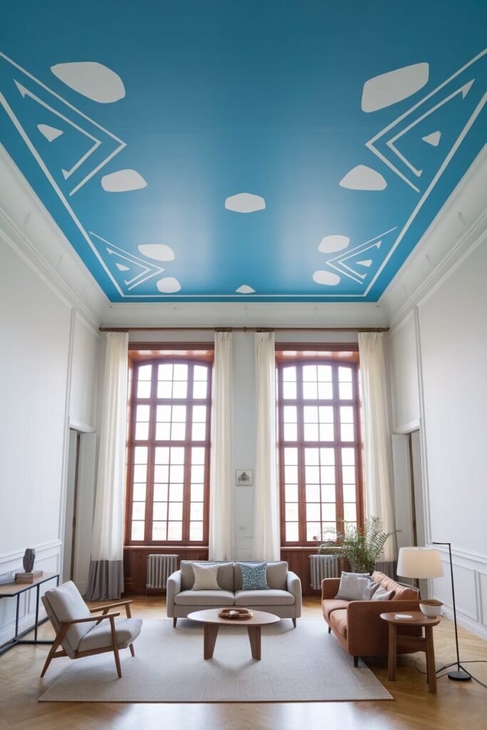 Painted Ceilings for a Pop of Color
