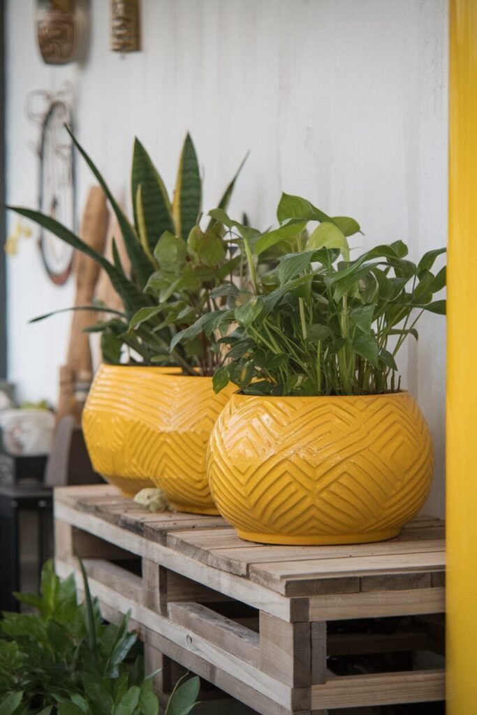 Vibrant Yellow Planters